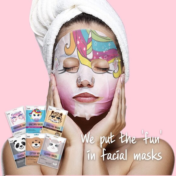 Animal Character Sheet Masks 6 Pack, Moisturizing & Hydrating Face Mask with Hya - Picture 5 of 9